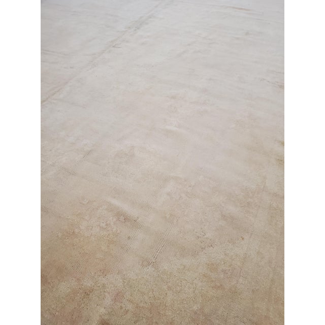 Antique Oushak Carpet, Handmade Oriental Rug, Soft Taupe, Light Cream, Pale For Sale - Image 18 of 18