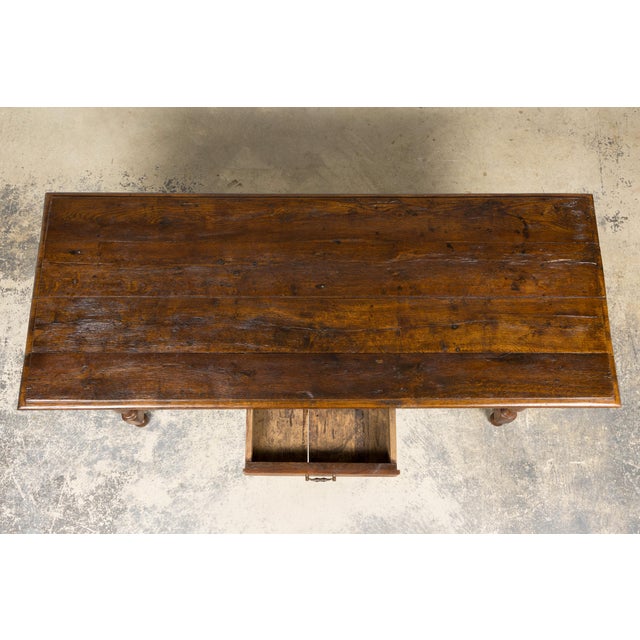 Early 19th Century French Provincial Oak Farmhouse Table For Sale - Image 4 of 18