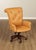 High Quality American Made Tufted Leather Office Chair with Rolled Arms and Back, Swivels and Reclines