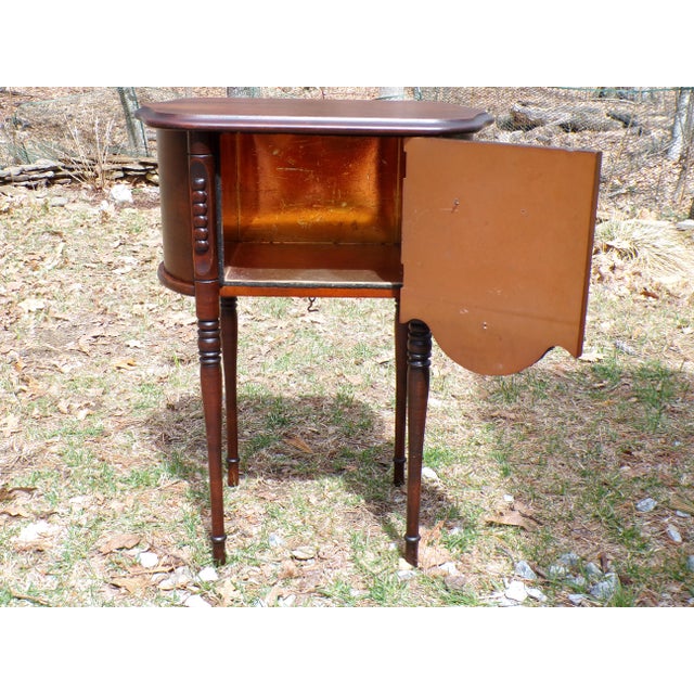 Wood Vintage Mahogany French Style Tobacco Humidor Cabinet Smoke Stand Bedside Table For Sale - Image 7 of 12
