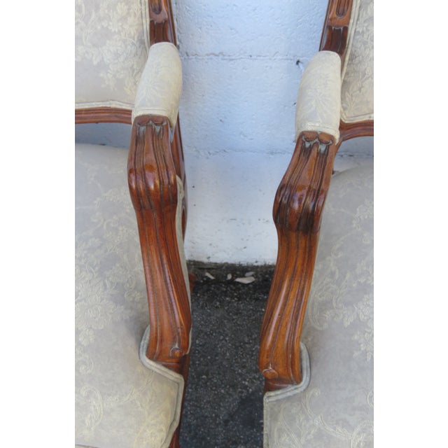 Brown Ethan Allen French Living Bed Room Den Fireplace Side Chairs a Pair 6261 For Sale - Image 8 of 18