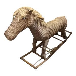 Mid 20th Century Large Oversized Wicker Horse