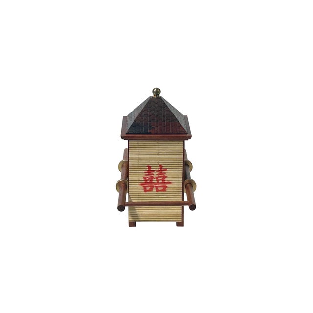 2020s Chinese Rosewood Handmade Miniature Litter Sedan Chair Display Decor For Sale - Image 5 of 6
