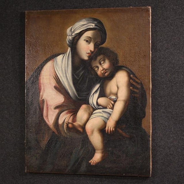 Madonna and Child, 1720, Oil Painting on Canvas For Sale - Image 13 of 16