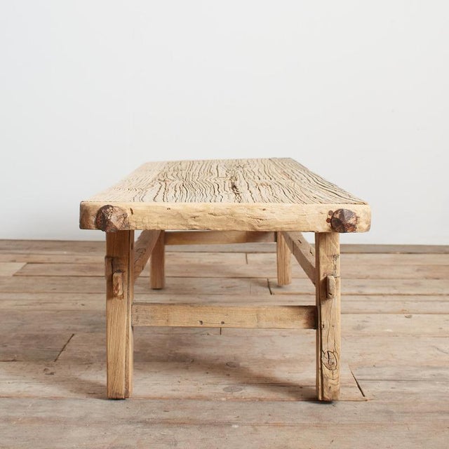 Rustic Antique Rustic Elm Coffee Table Ax, 1920s For Sale - Image 3 of 8