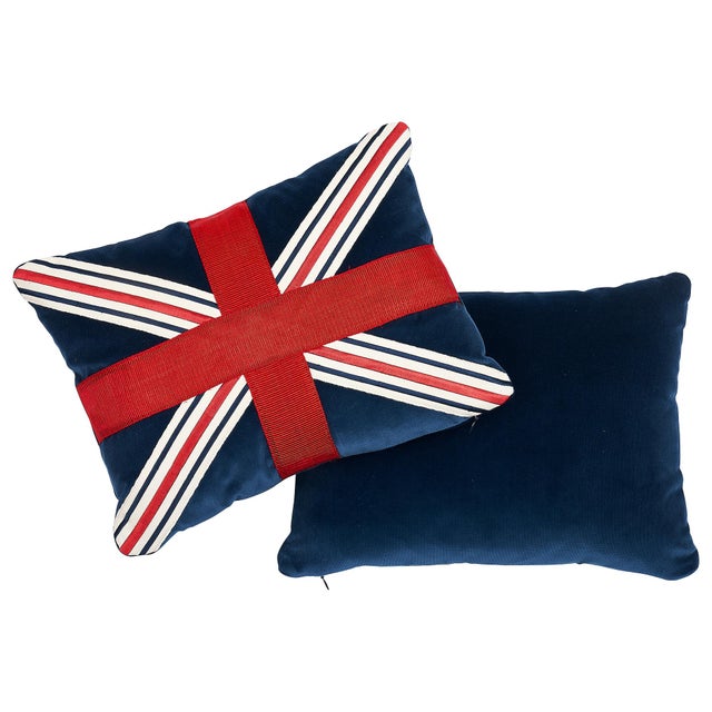 Contemporary Schumacher Union Flag Midnight Pillow For Sale - Image 3 of 6