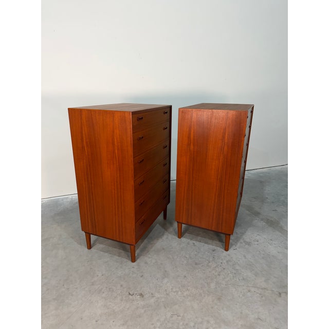 1960s Mid Century Danish Modern Teak Tallboy Dresser For Sale - Image 5 of 12