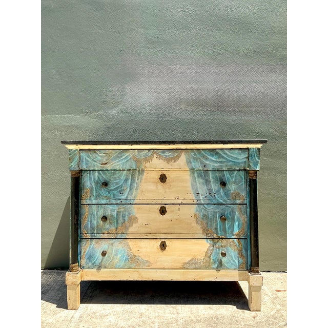 Vintage Hand-Painted Drapery Swag Motif Dresser For Sale - Image 12 of 16
