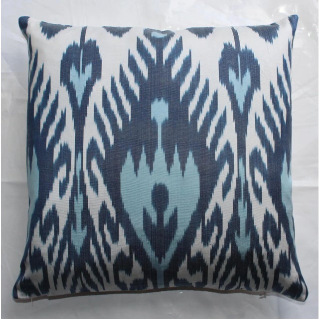 Contemporary Silk Ikat Bohemian Throw Pillow For Sale - Image 10 of 10