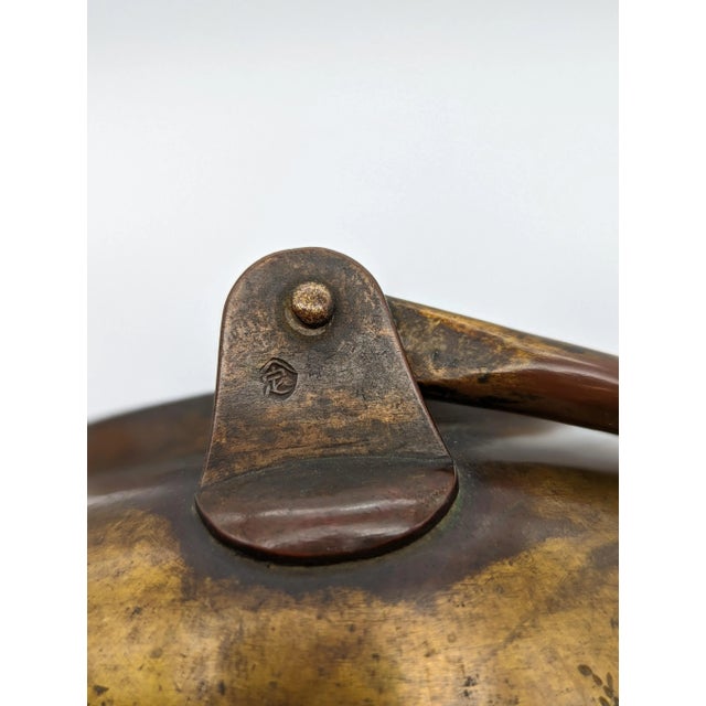 Metal Antique Edo Period Bronze Water Pitcher in Sen Rikyu's Style For Sale - Image 7 of 13