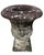 Vintage Classical Cast Stone Garden Urn With Fleur-De-Lis Relief & Weathered Patina For Sale - Image 4 of 12