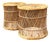 Vintage Woven Rattan Accent Tables - Set of 2 For Sale