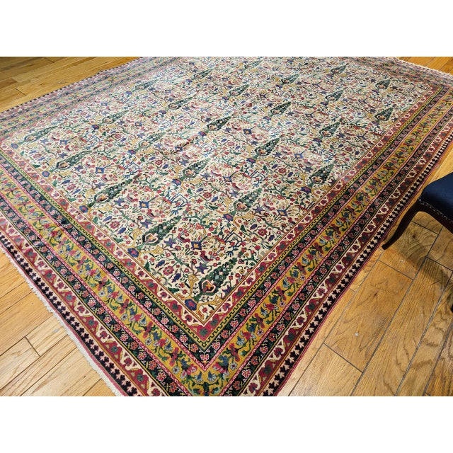 Early 20th Century Indian Agra Rug, Handwoven “Tree of Life” Pattern, 9' x 12' For Sale - Image 13 of 14