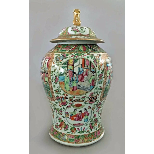 Mid 19th Century Antique Chinese Large Famille Rose Vase with Lid For Sale - Image 5 of 13