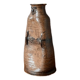 Anthropomorphic Stoneware Bottle Vase, 1960s For Sale