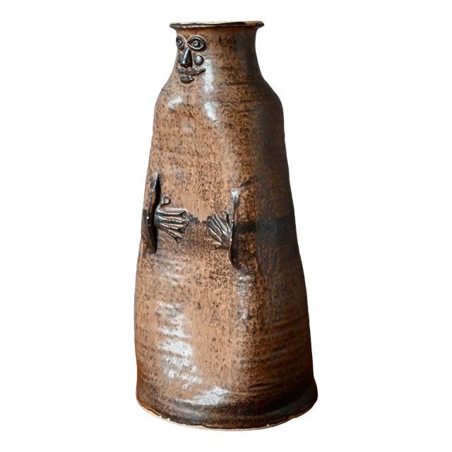 Anthropomorphic Stoneware Bottle Vase, 1960s For Sale