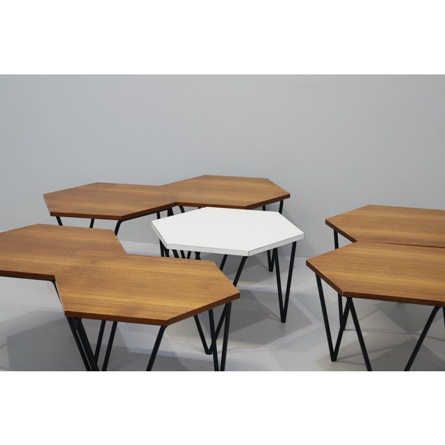 Metal Coffee Tables by Gio Ponti for Isa Bergamo, Italy, 1950s, Set of 7 For Sale - Image 7 of 15
