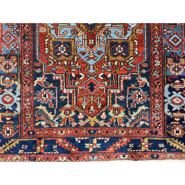 Persian Fine Antique Persian Heriz Wool Rug 3’9” X 5’7” For Sale - Image 3 of 7