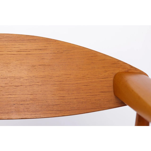 Vintage Armchair, 1960s – Beech & Teak, Newly Upholstered in Blue Fabric An intriguing vintage armchair from the 1960s....