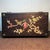 An elegant and richly colored vintage Chinese hardwood jewelry box, crafted from dark, dense Blood Sandalwood. The lid is...