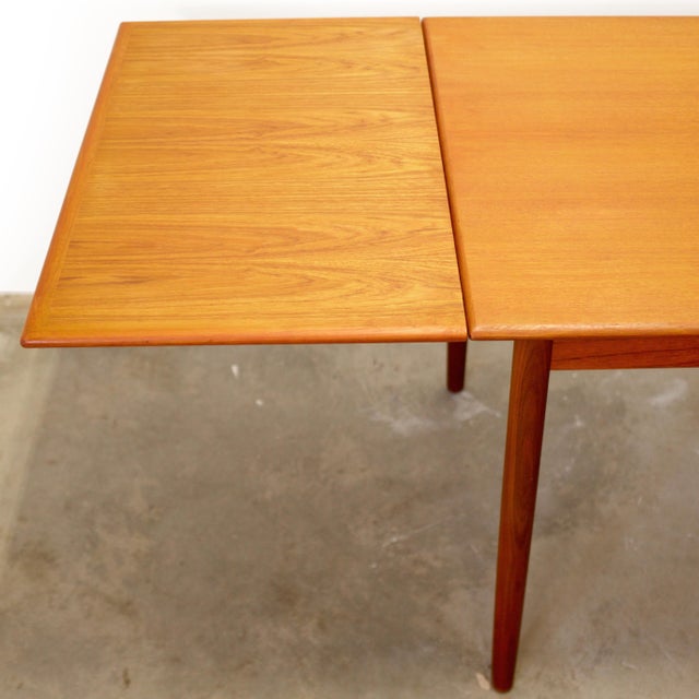 Danish Teak Draw Leaf Dining Table For Sale - Image 9 of 13