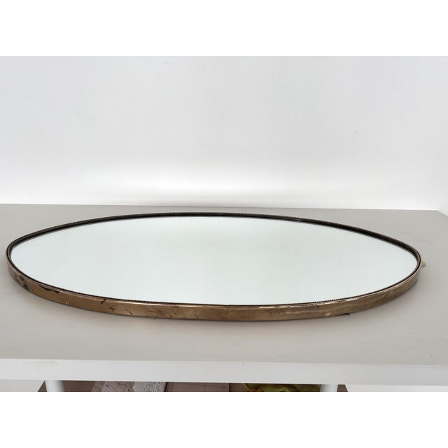 Italian Mid-Century Wall Mirror with Brass Frame and Glass, 1970s For Sale - Image 15 of 18
