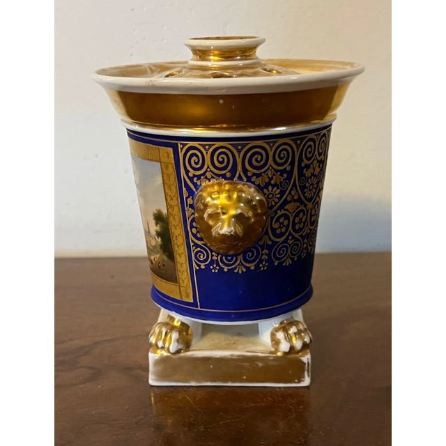 French Antique Early 19th Century Old Paris Porcelain Bough Pot or Pastille Burner For Sale - Image 3 of 10