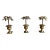 Vintage Heavy Brass Palm Tree Candlesticks in Urn Bases – Set of Three – Circa 1970s For Sale