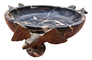 Antique Marble Centerpiece with Bronze Eagles, 1890s