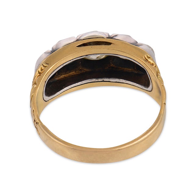 Late 19th Century Victorian 1.20 Carat Old Mine Cut Diamond 18k Yellow Gold Silver Five Stone Band, , Size 5.5 For Sale In Los Angeles - Image 6 of 6