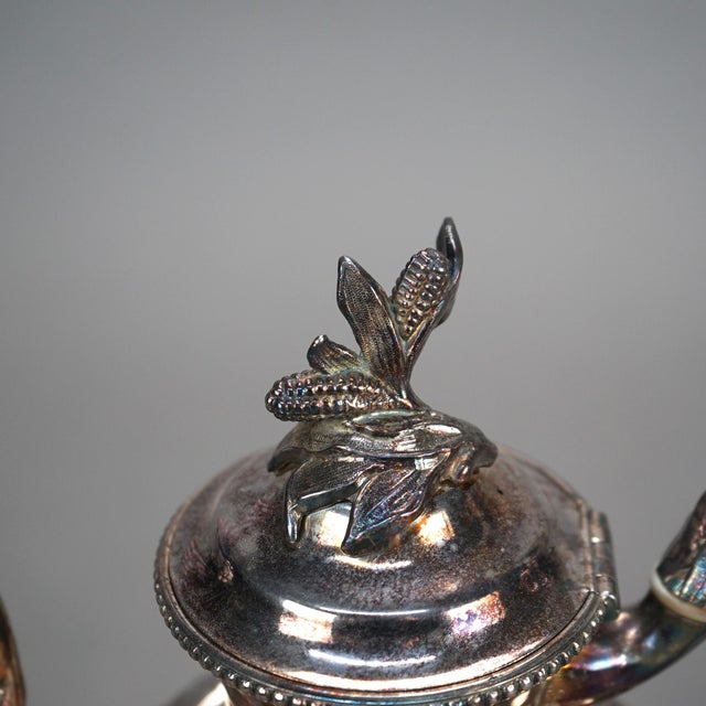 Antique Silver Plated Teapot with Foliate Engraving C1890 Measures - 12.5"H x 9"W x 5.5"D