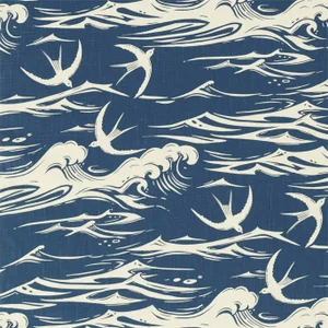 Sanderson Swallows at Sea Fabric in Navy