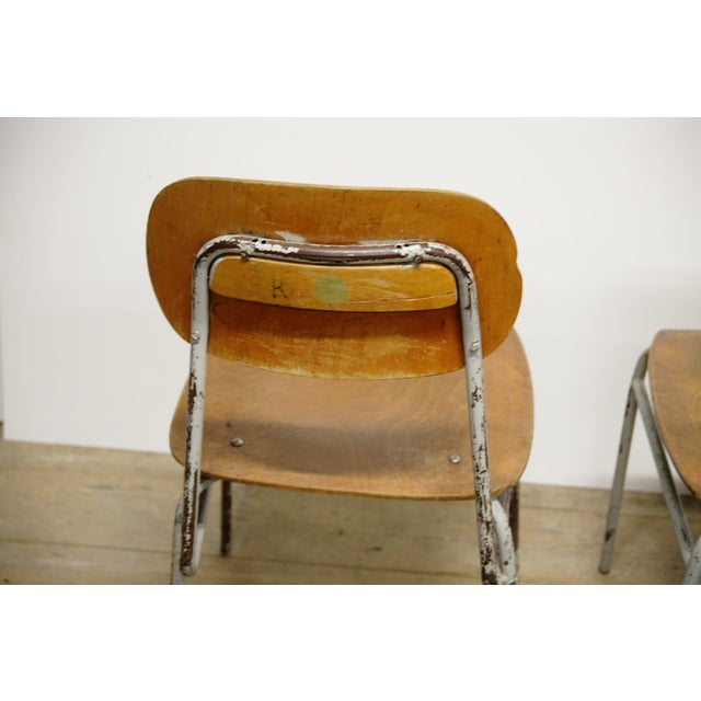 Vintage Industrial School Chairs, 1970s, Set of 6 For Sale - Image 12 of 14