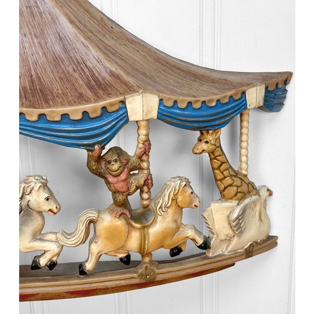 Brown Vintage 1979 Circus Animal Carousel Wall Hanging Sculpture - 22" For Sale - Image 8 of 10