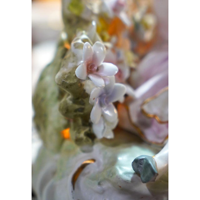 Darling Lighted Porcelain Rococo Revival Courting Couple – Vintage Romantic Figurine Lamp & Music Box – Maximalist Decor For Sale - Image 14 of 14