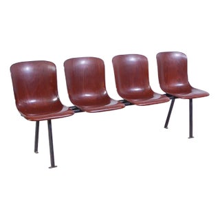 Mid-Century Bench with 4 Pagholz Seats, 1960s For Sale