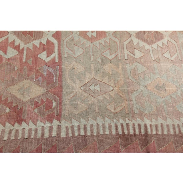 1950’s Vintage Anatolian Konya Kilim – Soft Earth Tones & Tribal Motifs - 10’5'x5' 3'' For Sale - Image 12 of 14