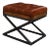 Modern Tufted Leather X Frame Stool For Sale