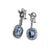 Mid 20th Century Vintage 10k White Gold Ceylon Sapphire and Diamond Dangle Earrings, Pair For Sale - Image 5 of 7