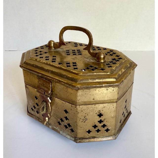 Indian Early 20th Century Indian Pierced Brass Cricket Box For Sale - Image 3 of 11