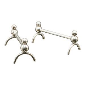 Pair of Small Antique Cutlery Rests, English Silver Plate Spoon Racks, Edwardian