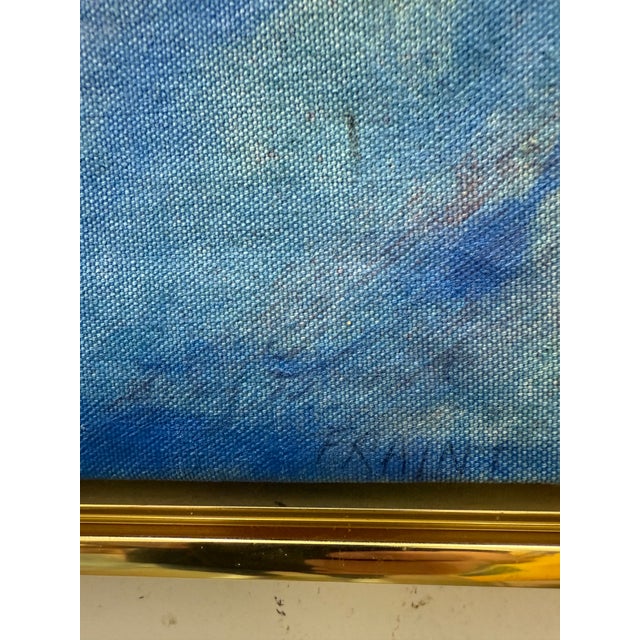 Red 1970's Abstract Painting Signed For Sale - Image 8 of 9