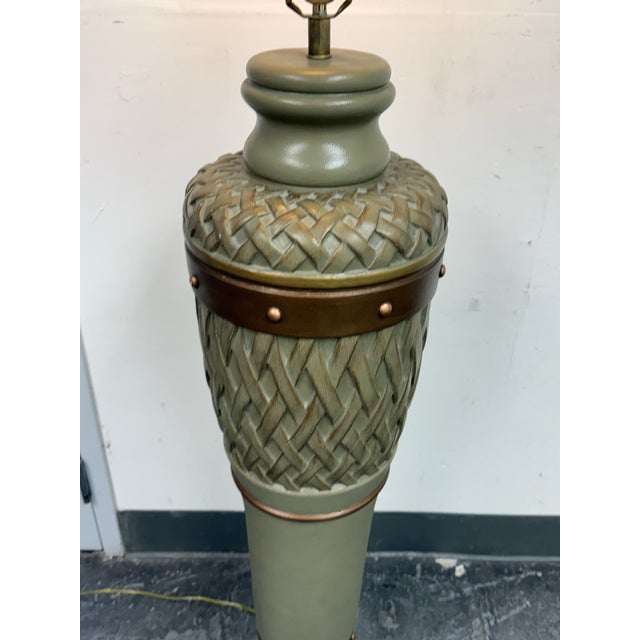 Green Lamps Forever, Sun Valley Green Lattice Floor Lamp For Sale - Image 8 of 12