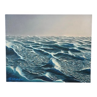 1990s Seascape Painting Wall Art - Original Acrylic Art by Randall Seals 16x20 Inches - Ocean Coastal Home Decor For Sale