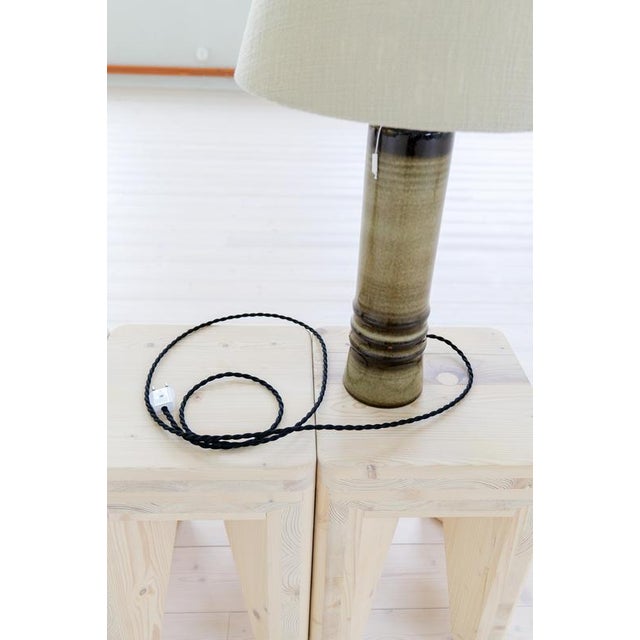 Green Mid-Century Modern Table Lamps in Stoneware by Olle Alberius for Rörstrand, 1970s, Set of 2 For Sale - Image 8 of 13