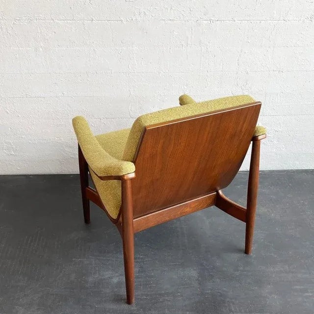 1960s Mid-Century Modern Upholstered Scoop Bentwood Armchair by Thonet For Sale - Image 10 of 10