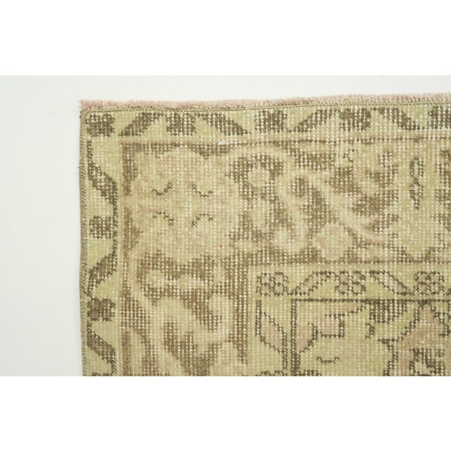1970s Vintage Turkish Handmade Wool Cotton Beige Area Rug For Sale - Image 9 of 12