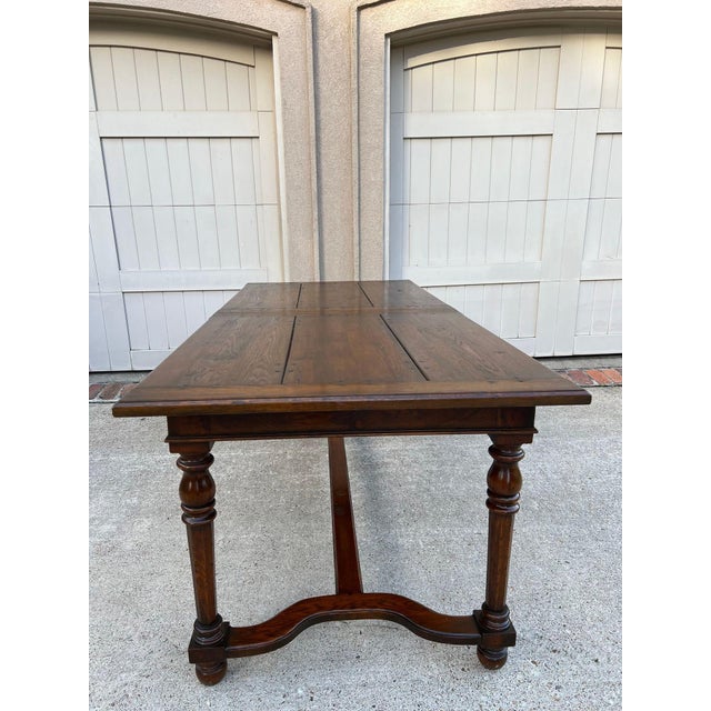 Antique English Oak Refectory Dining Table Jacobean Double Leaf 10 Ft. C1930 For Sale - Image 11 of 18