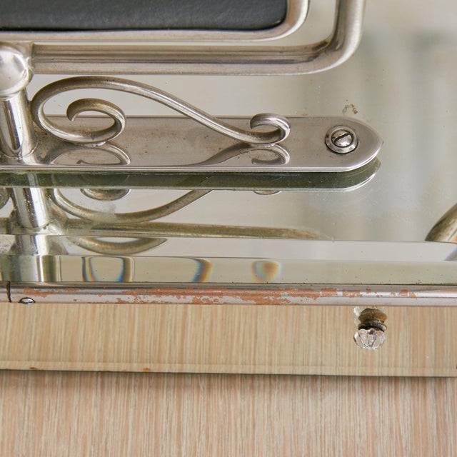 Silver French Art Deco Vanity Mirror with Drawer, 1930s For Sale - Image 8 of 10