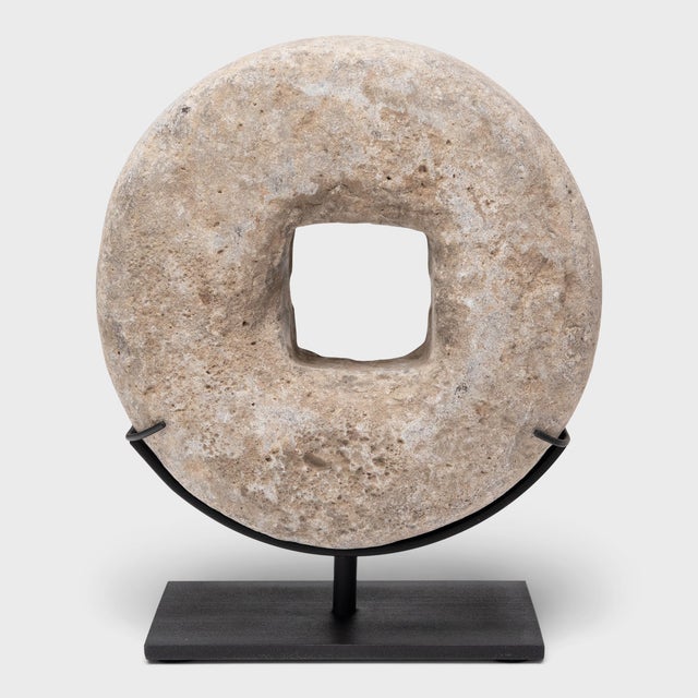 Chinese Prosperity Stone Disc, C. 1900 For Sale - Image 4 of 6